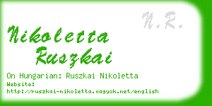 nikoletta ruszkai business card